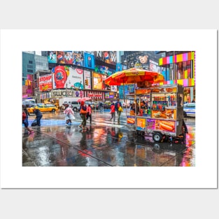 New York City Rainy Day Reflections Posters and Art